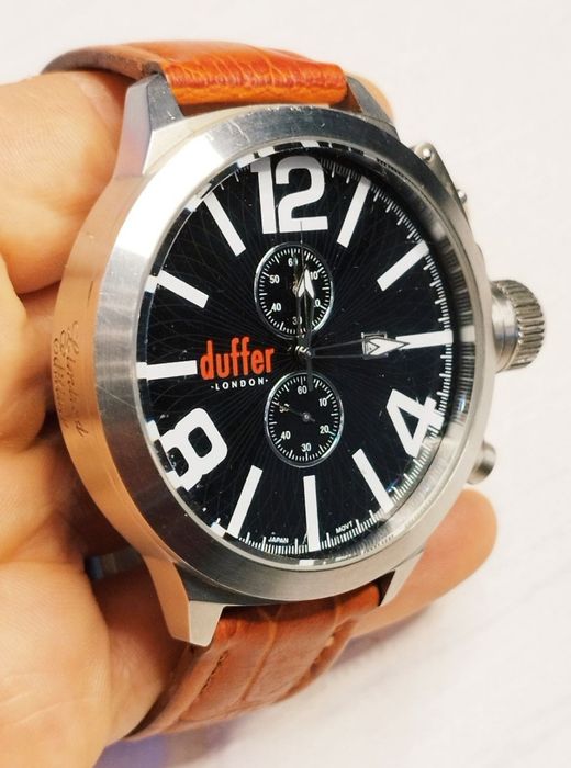 Ceas cronograf bărbătesc Duffer of London, cu dată și curea din piele