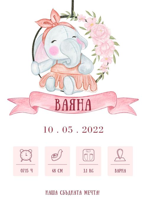 Бебешка визитка/погача