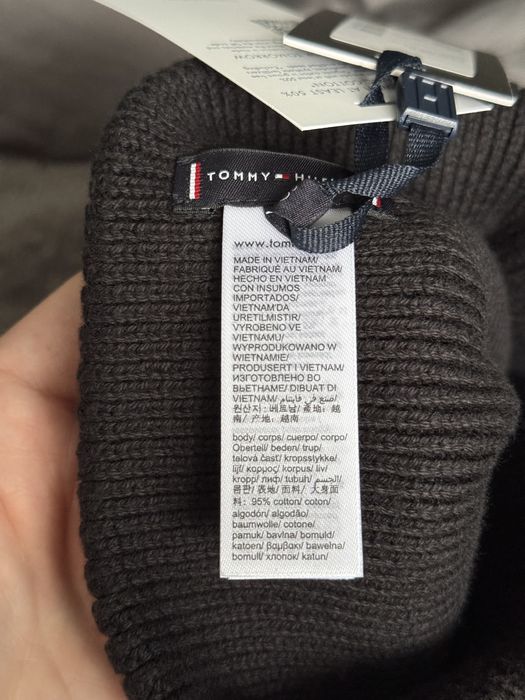 Tommy Hilfiger Flag Pima cotton caciula logo brodat culoare negru noua