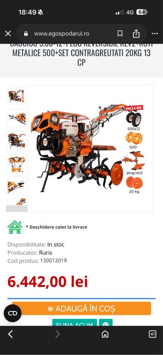 Vand motocultor ruris 18 cp