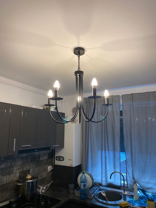 Set corpuri de iluninat IKEA ( 3 lustre negre+ 1 plafoniera)