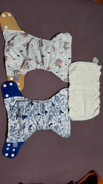 Пелени за многократна употреба 3 броя + 3 броя вложки