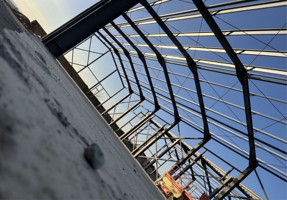 Structura metalica 15x25 din profil ipe 240 ferme si hea200