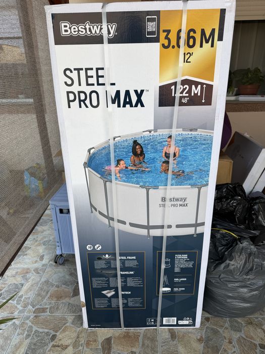 Piscina Bestway cadru metalic ,366x100 cm  9.150 litri cu pompa si scara
