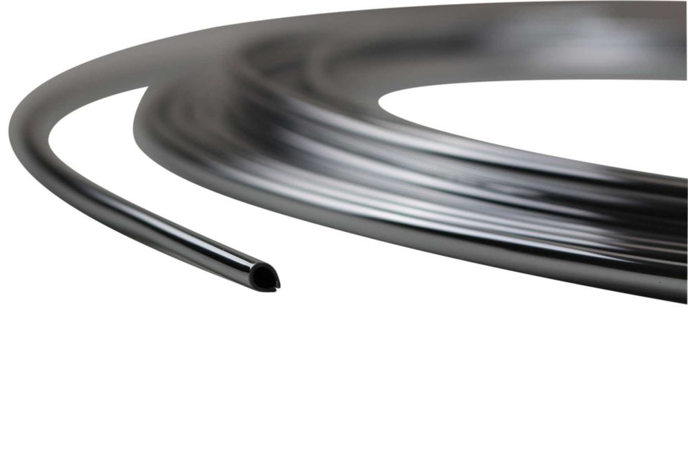 PVC U-профил Протектор Лайсна за Врата Автомобил 12 метра Хром/Черна