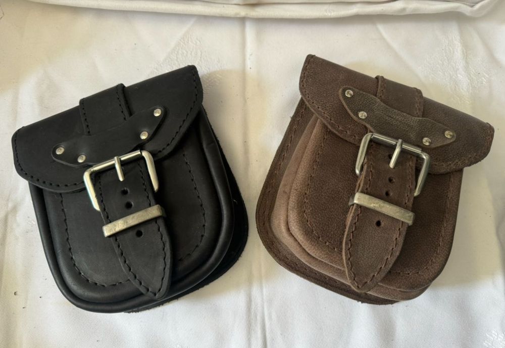 НОВИ допълнителни чанти от естествена кожа за куфар за мотор / чопър