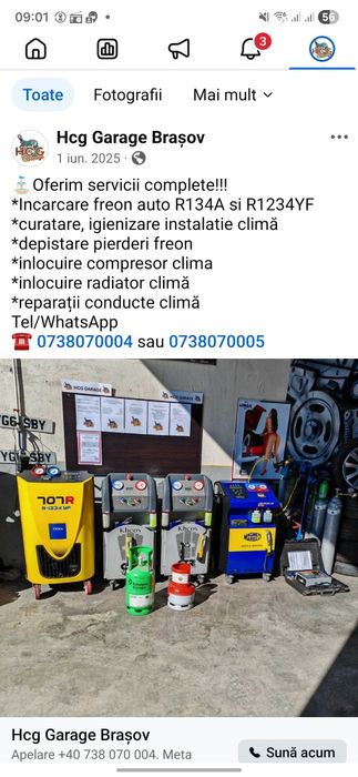 Aer condiționat, clima auto incarcare freon r134a 1234YF
