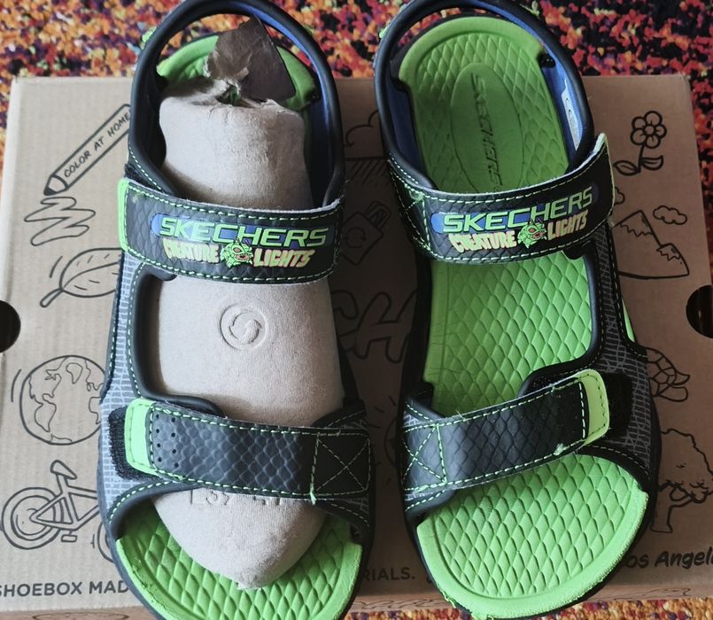 Skechers sandale pentru băieți din piele ecologică