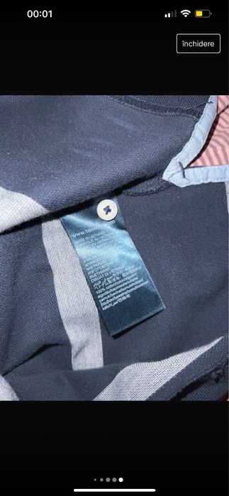 Tricou Tommy Hilfiger bleumarin cu dungi