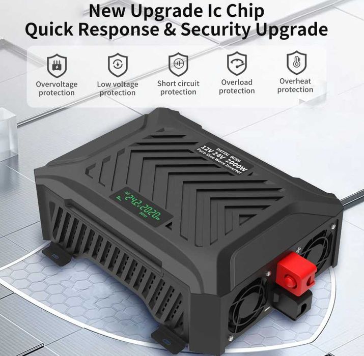 Универсален инвертор чиста синусоида DC 12/24v/AUTO/ към AC220v -4000W