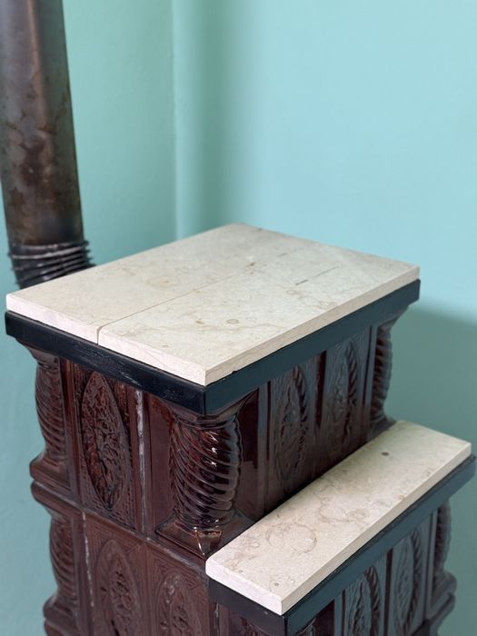 Sobă teracotă pe lemne 4R+M maro, 7 kW, 108x46,5x46,5 cm