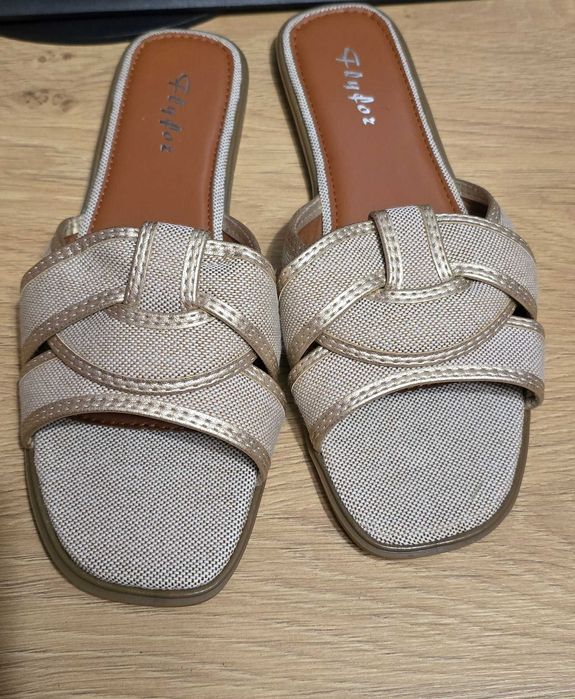 Дамски чехли Gold/Beige