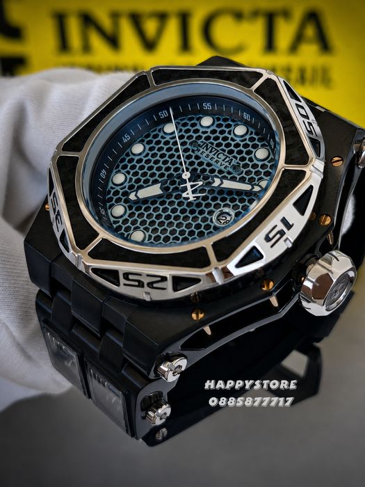 INVICTA Carbon Hawk automatic Black 55 mm, Инвикта нов мъжки часовник