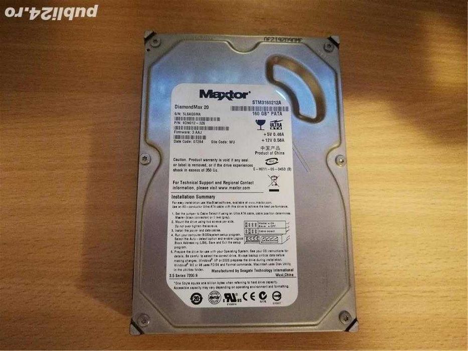 Vând HDD-uri (SATAIII) 3TB, 1TB, 256 GB, 160 GB, verificate 100% viață