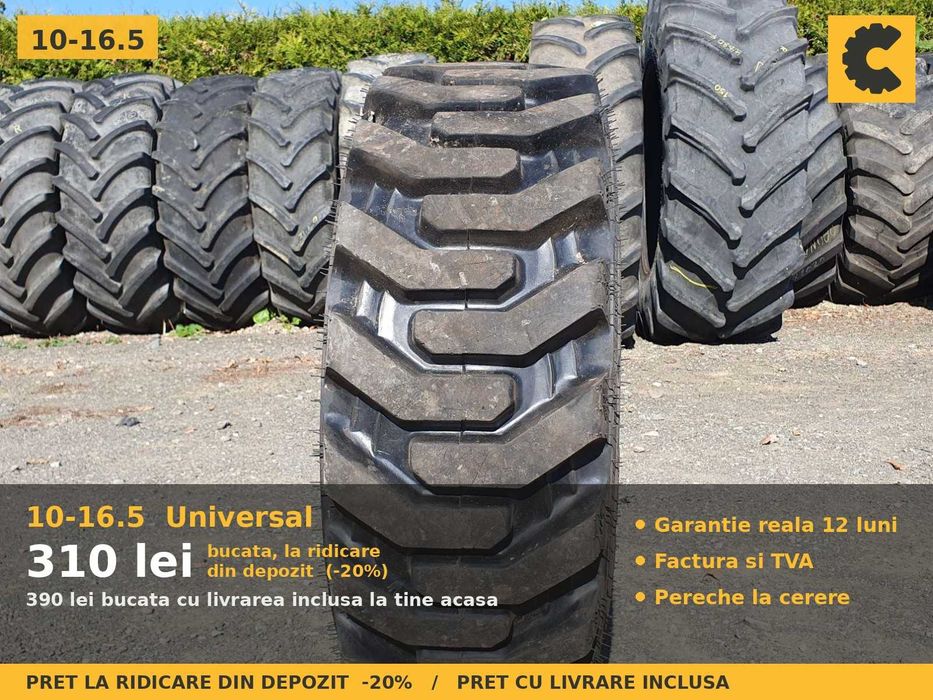 Cauciucuri Anvelope 10-16.5 10x16.5 10 16.5 10-16.5 SKS 10165 Universal Incarcator Buldo si Industrial SH Second Hand STOC REAL Garantie 1 An Pret Bun