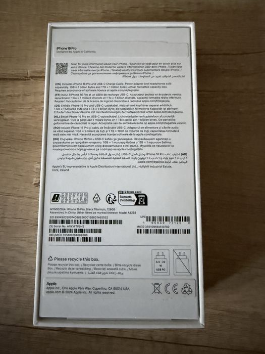 Iphone 16 pro negru 128G