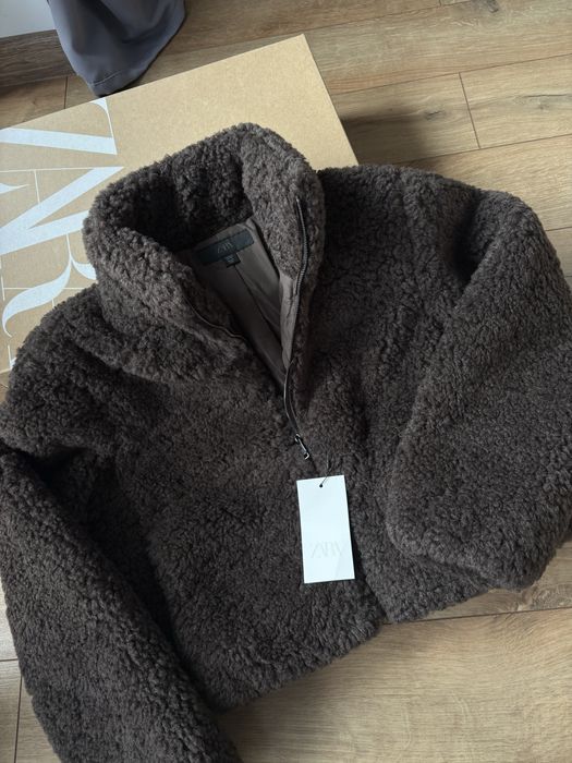 Geaca Zara Bomber Teddy cu izolație termică model viral noua