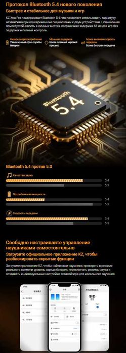 Новые запечатанные TWS наушники KZ XTRA PRO Hi-Fi LDAC aptX ANC BL5.4