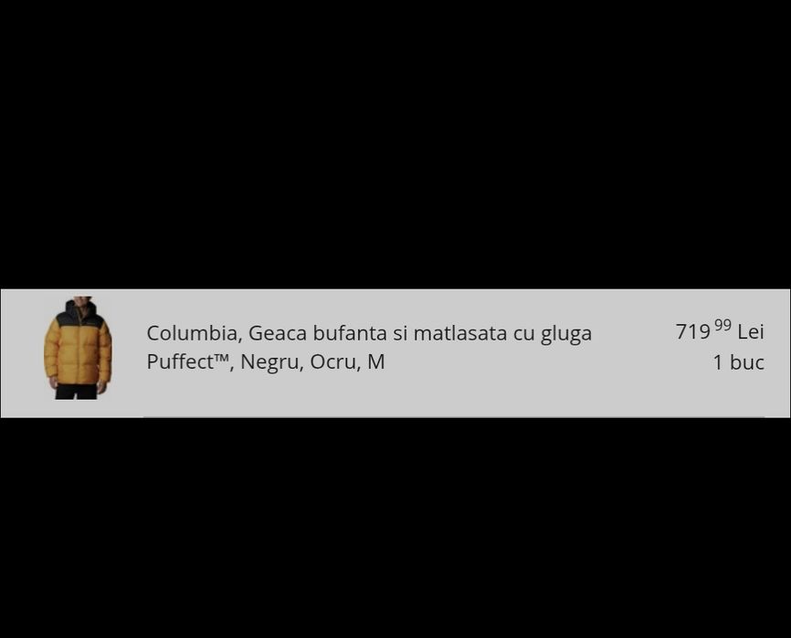 Geacă Columbia matlasată, cu glugă