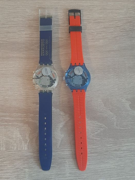 Ceas Swatch Chrono IOC SCZ100 (1894-1994) – Ediție Centenar Olimpic/Ceas Vintage Swatch Chrono SCN103 „JFK” (1991/1992) – De Colecție