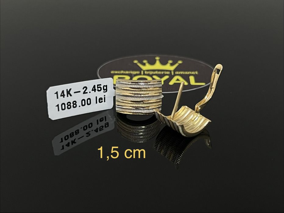 Bijuteria Royal CB : Cercei dama aur 14k 585  2,45 gr