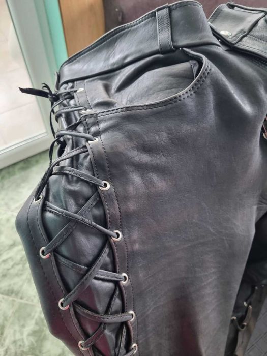 Мото екип естествена кожа яке, панталон, боти