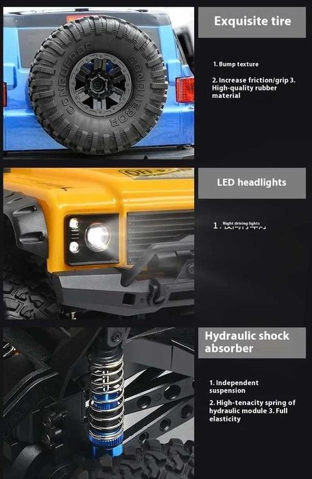 Огромен 47см 1:10 RC Land Rover Defender 110 Хоби Модел Джип Бъги 4x4