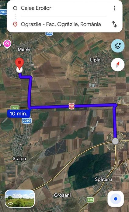 Teren intravilan construibil 1700 mp Ograzile ( Merei)