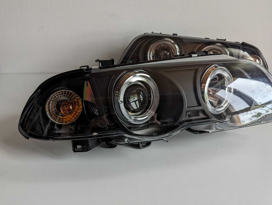 Фарове БМВ Е46 ЛЕД Черни Тунинг Angle eyes LED BMW E46 Седан 98-01'