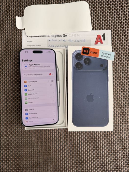 НОВ!*46€/м iPhone 17 Pro Max*Blue айфон 17 про макс