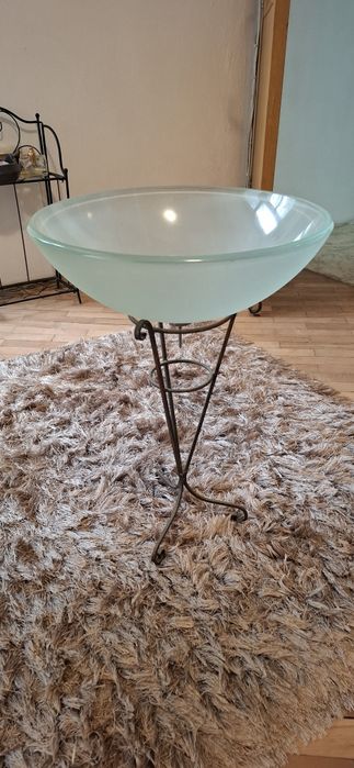 Мивка купа стъкло матово зелено