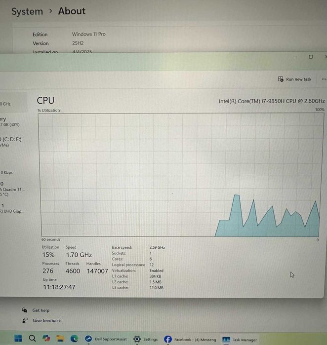 Dell Precision 5540 – i7 / 32GB / 1TB / Quadro 4GB + baterie NOUĂ 97Wh