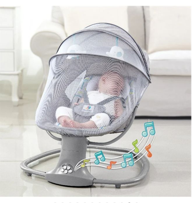 Balansoar copii 3 in 1, Electric, cu Plasa Tantari, Perna Detasabila,