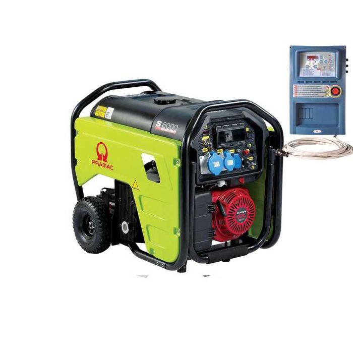 Generator de curent Pramac monofazat, pornire electrica, 6.4 kW, tip S8000 + CONN cu ATS