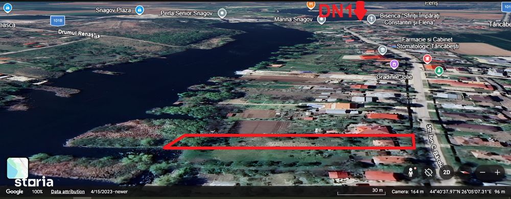 Teren Premium 2.000 mp > Deschidere 20m la Lac Snagov – Tâncăbești