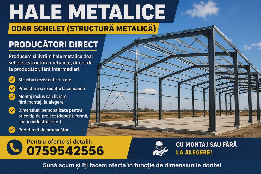 Hale Metalice industriale pe comandă
