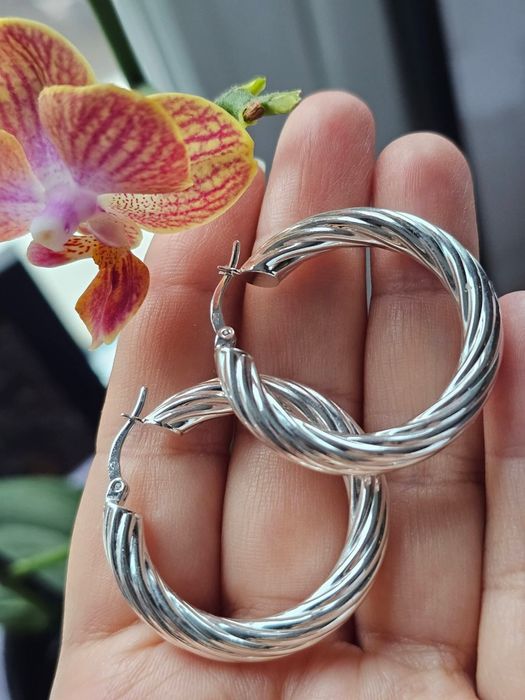 Сребърни усукани халки