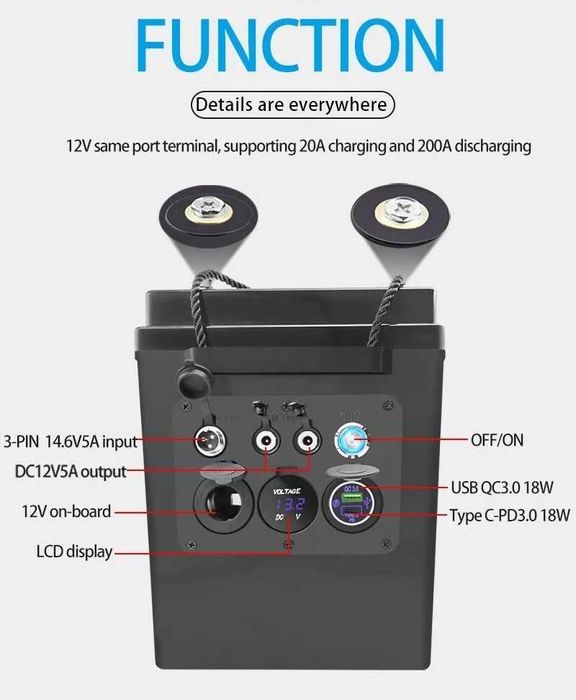 LiFePO4 12V 24V 36V 48V 6-200A UPS POWER BANK Aкумулатор кемпер солар