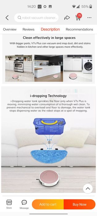 Прахосмукачка робот ILife v7s plus