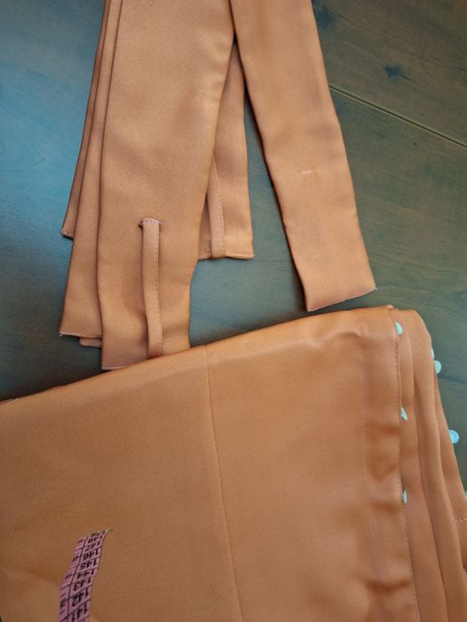 Занавеска из Турецкого плотного шелка цвет яркий коралл