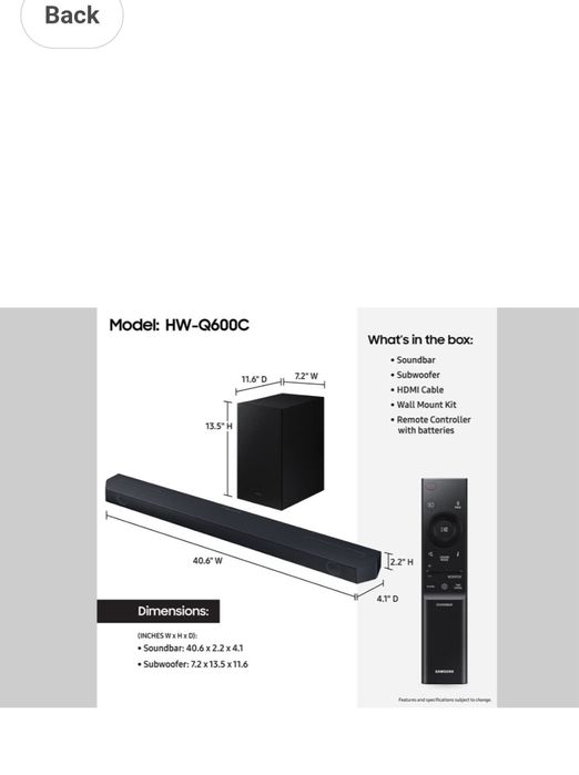 Чисто нов SOUNDBAR Samsung HW Q600/C.