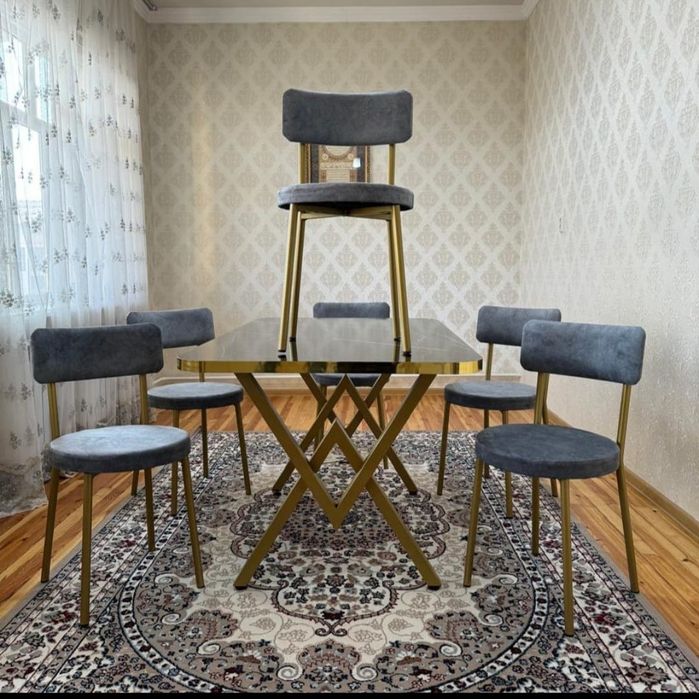 Стол стулья сапалы материалмен