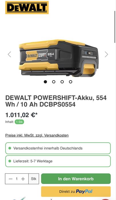 DeWALT Батерия 554 wh