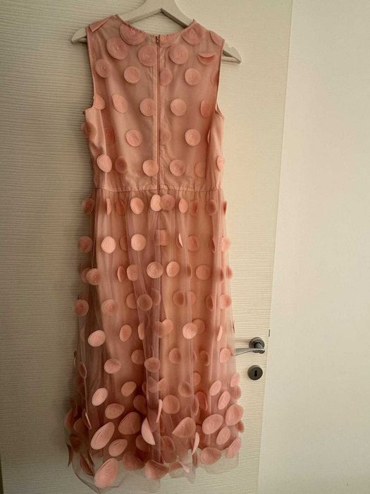 NISSA Rochie midi cu decolteu in V, Roz pastel