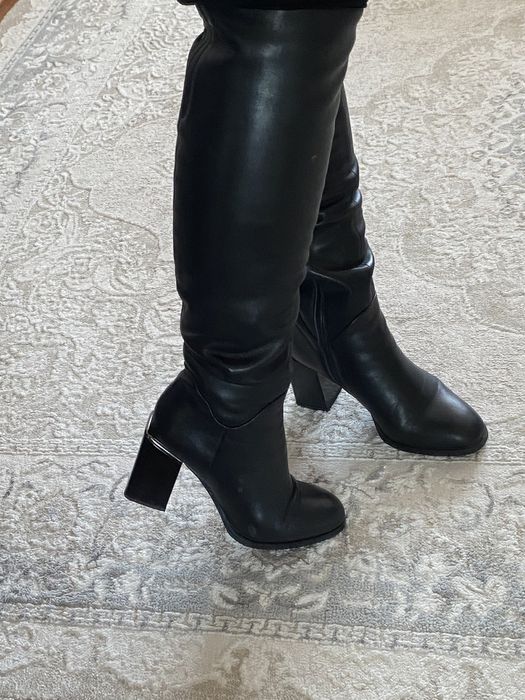 обувь ботфорты кожаные