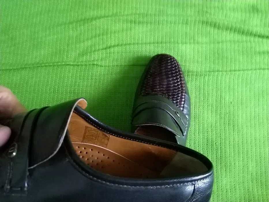 Pantofi piele, noi - Mocasini Senator marimea 40