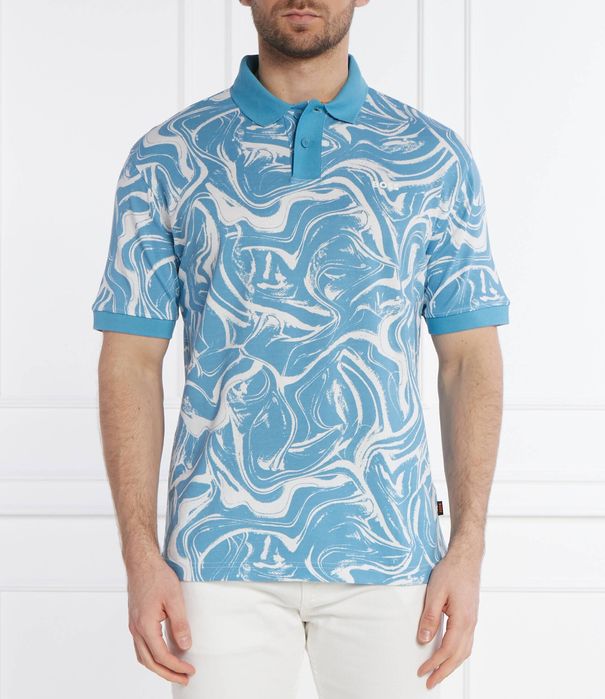 Мъжка поло тениска BOSS Allover Ocean Polo T-shirt размери L, XL