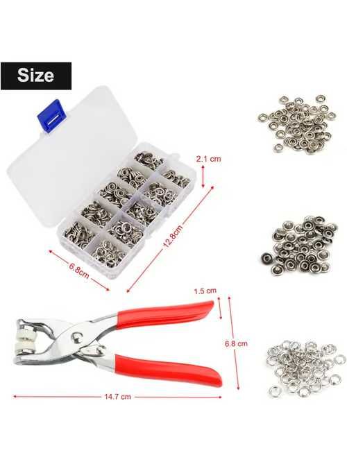 Kiyim va matolarga  tugma qadaydigan pistolet toplami