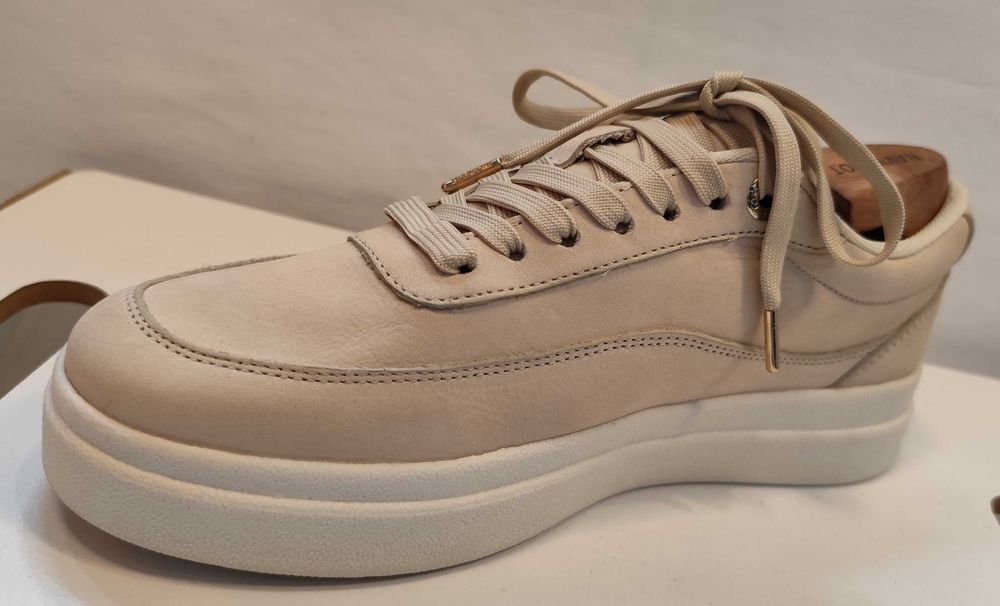 Pantofi sport casual 39 premium Tommy Hilfiger NOI piele naturala nappa ecru