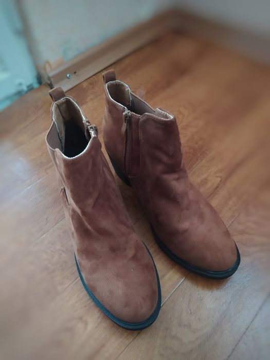 Дамски боти, Велур, Кафяви 39